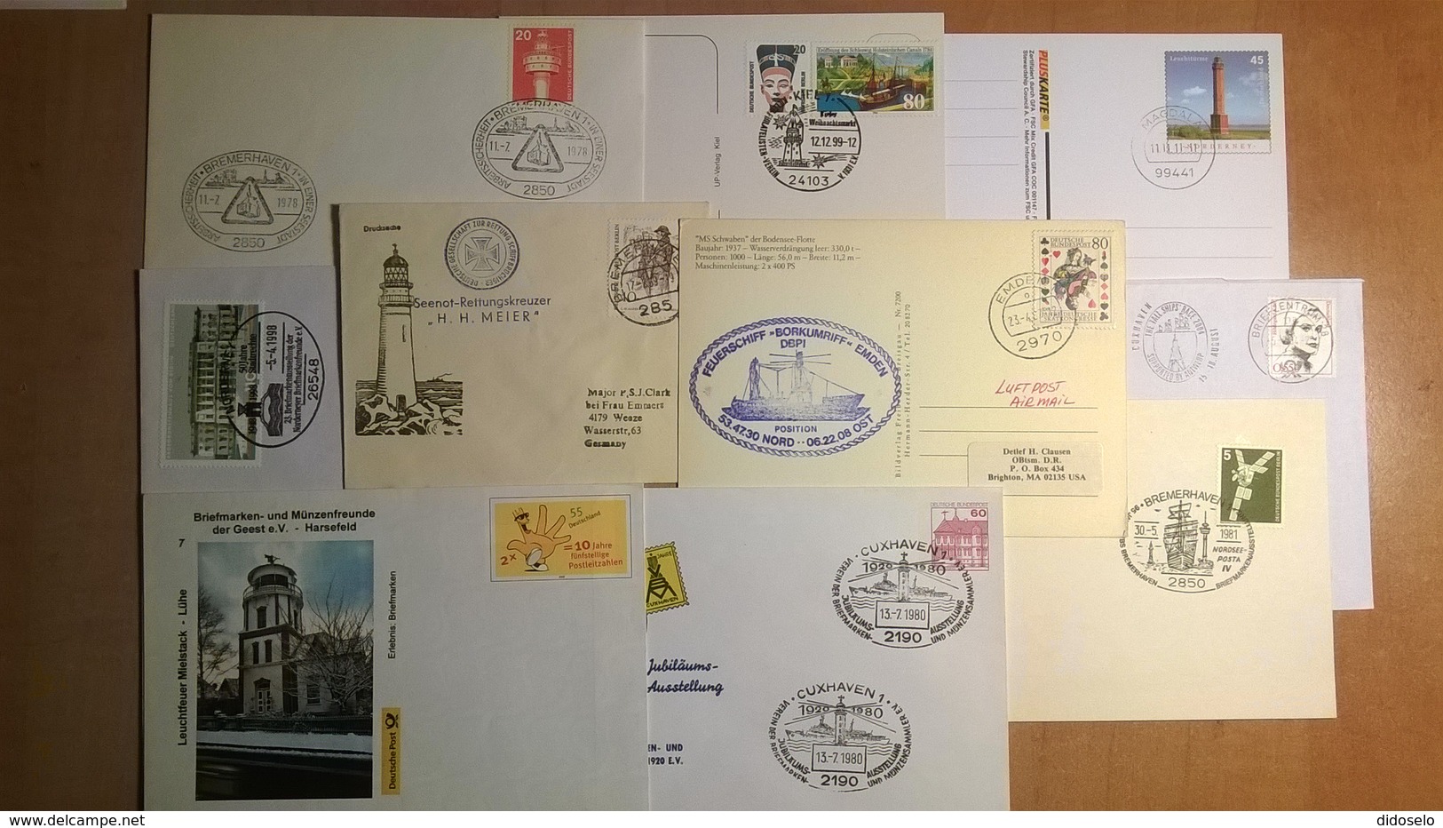 Germany - Lot Of 10 Lighthouse Topic Covers, Cancels,cards.... - Phares