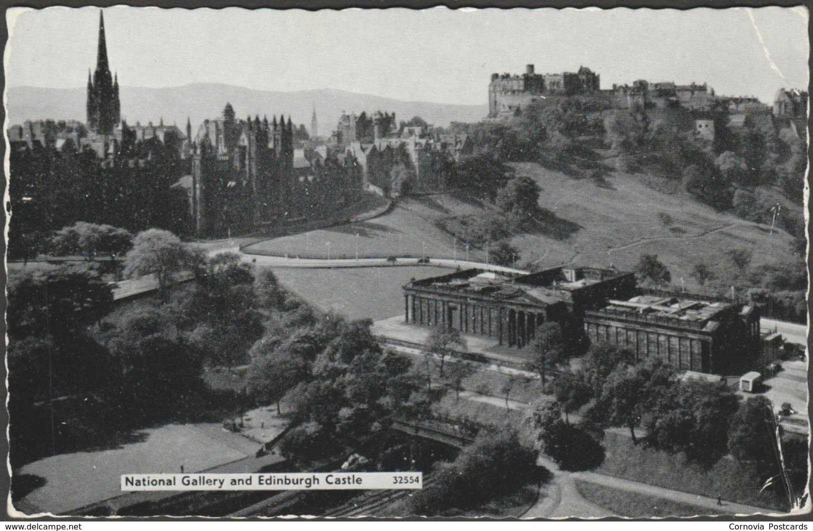 National Gallery And Edinburgh Castle, C.1950s - Postcard - Midlothian/ Edinburgh