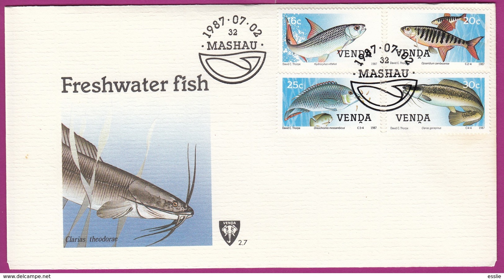 Venda (Homeland Of South Africa) - 1987 - Freshwater Fish - Complete Set On FDC - Venda