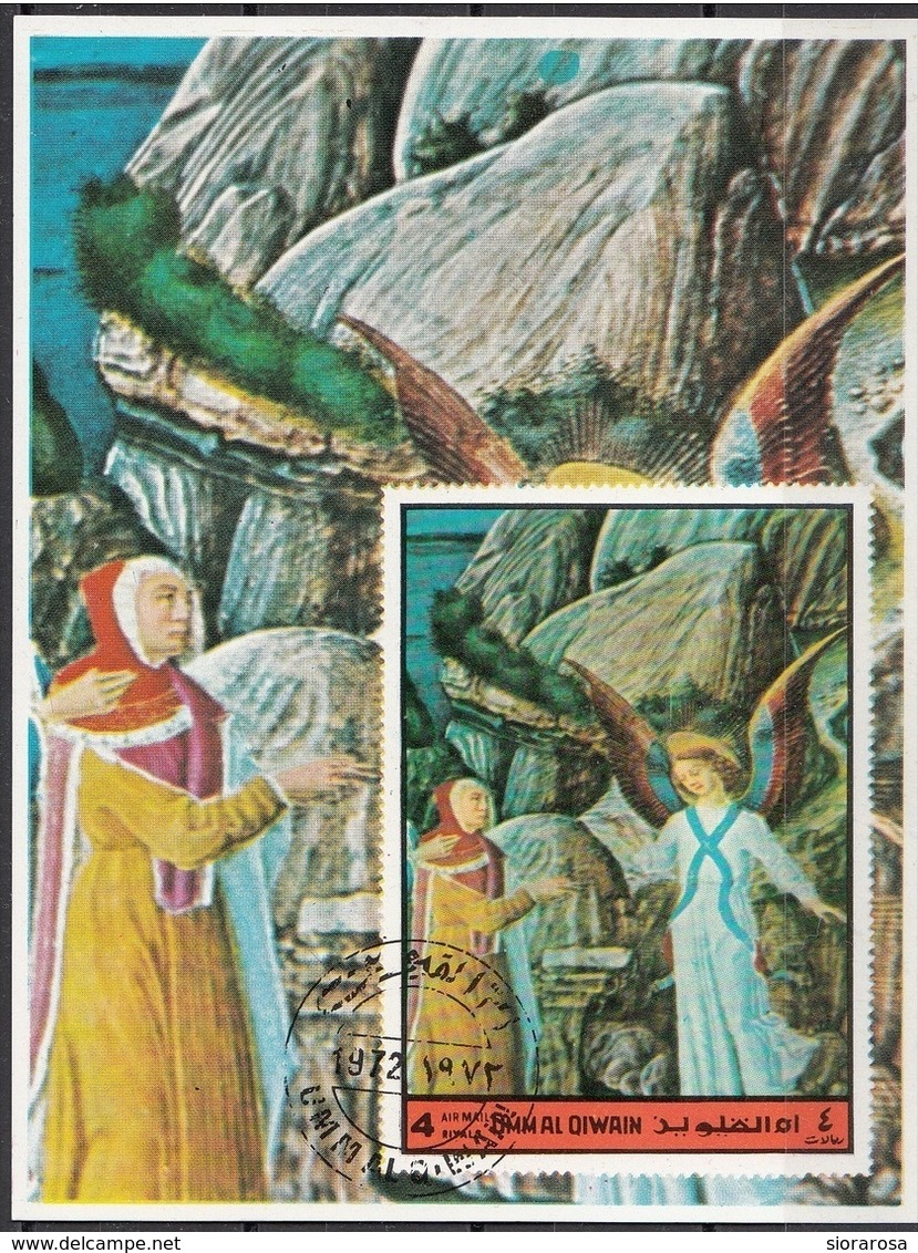 Bf. Umm Al Qiwain 1972 Dante Alighieri Divina Commedia Purgatorio Miniatura Illustrazione Fg. 1 Imperf. - Umm Al-Qiwain