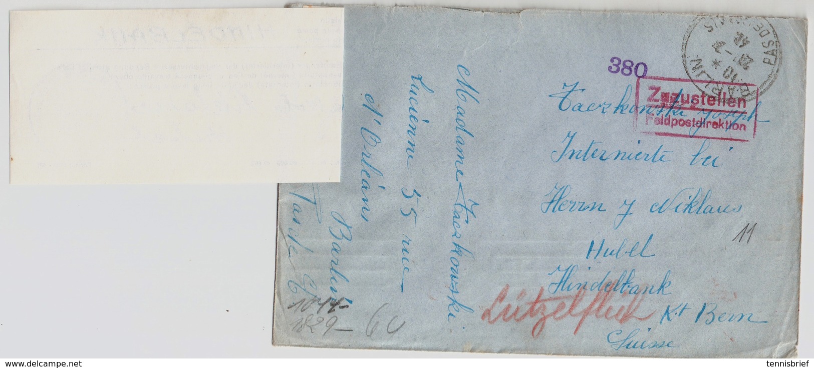 1941, Internierten-Post Aus Frankreich  , Selt. Zettel, Camp  Internement  , R! , A1763 - Briefe U. Dokumente