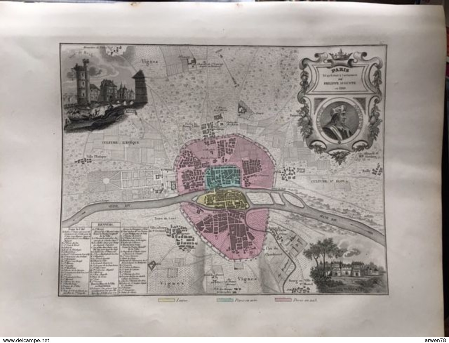 Carte Plan De Paris Issu De L'atlas Migeon De 1886 - Geographische Kaarten