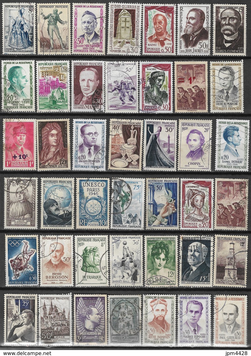 France Lot De 196 Timbres Oblitérés, Grands Et Petits Formats  - Départ Petit Prix - Vrac (max 999 Timbres)