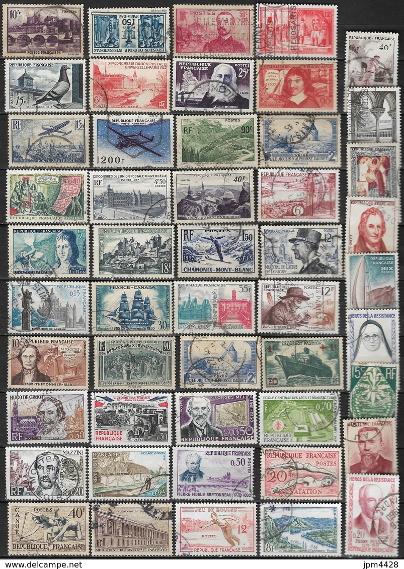 France Lot De 196 Timbres Oblitérés, Grands Et Petits Formats  - Départ Petit Prix - Vrac (max 999 Timbres)