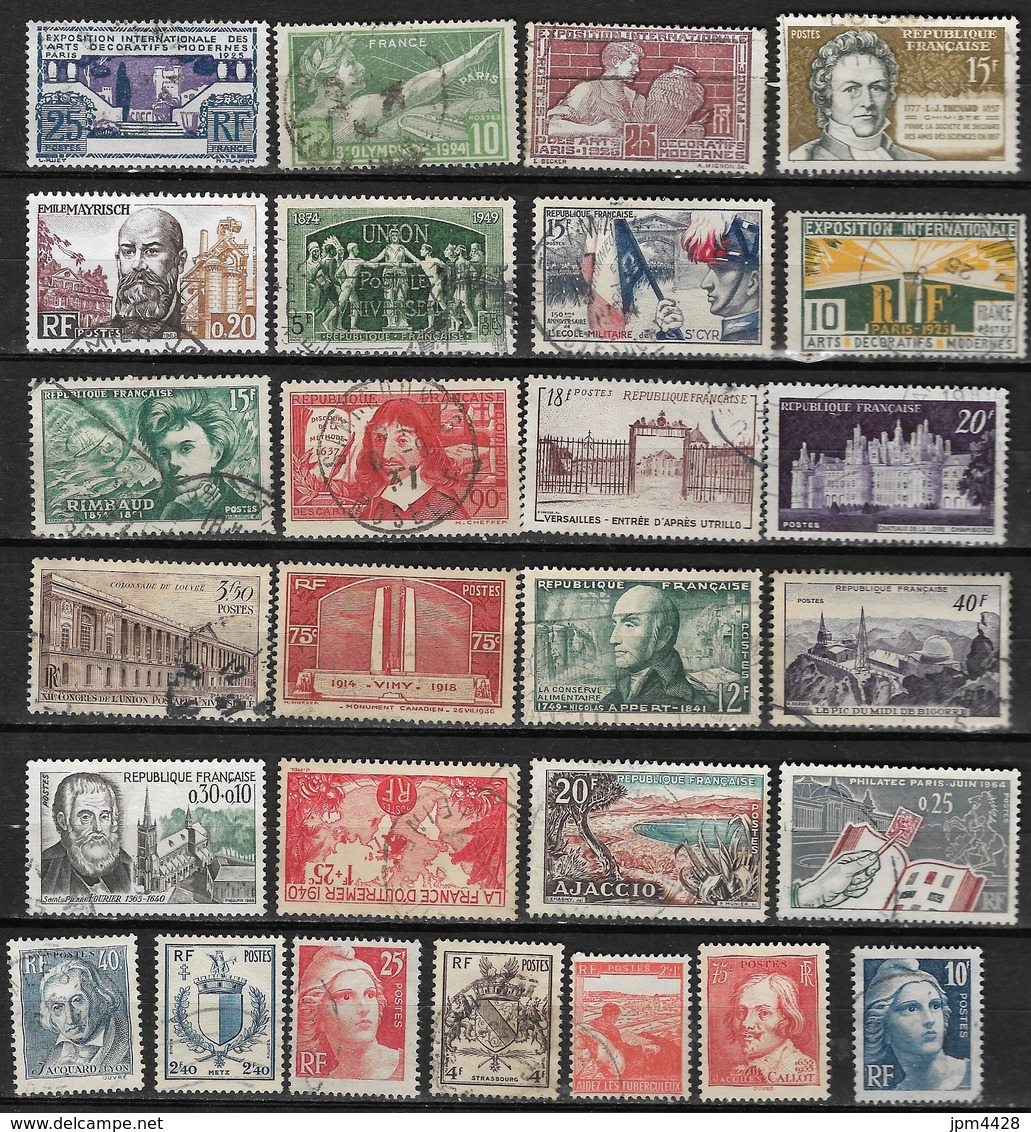 France Lot De 196 Timbres Oblitérés, Grands Et Petits Formats  - Départ Petit Prix - Vrac (max 999 Timbres)