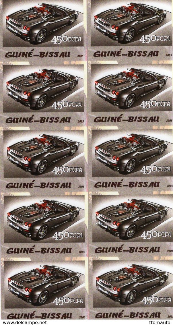 Guine-Bissau  -   Ferrari Automobiles    - 10v Sheet/Feuillet Neuf/Mint/MNH IMPERF - Cars