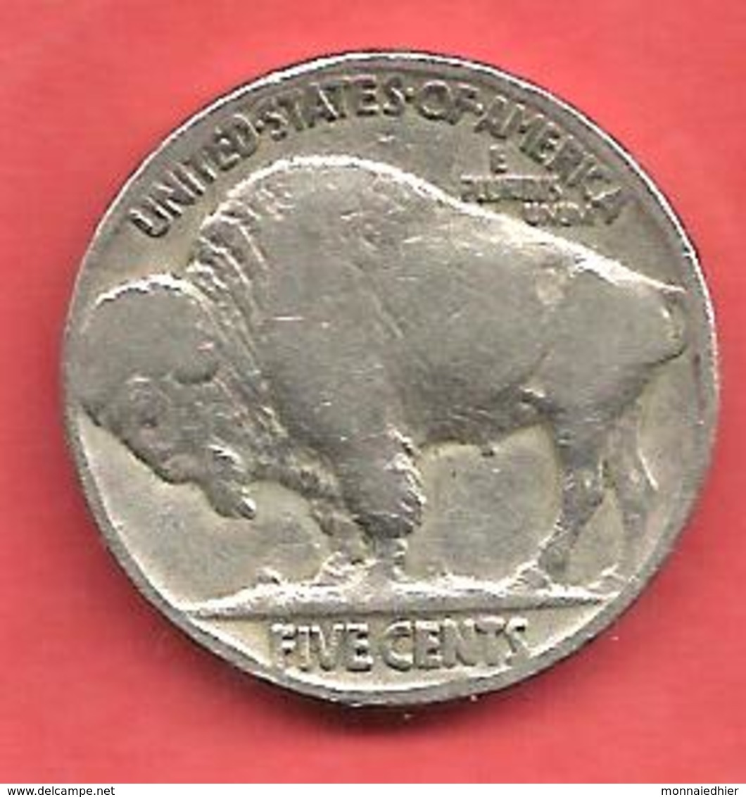 5 Cents , ETATS UNIS , Cuivre 75% + Nickel 25 % , 1927 , Buffalo - 1913-1938: Buffalo