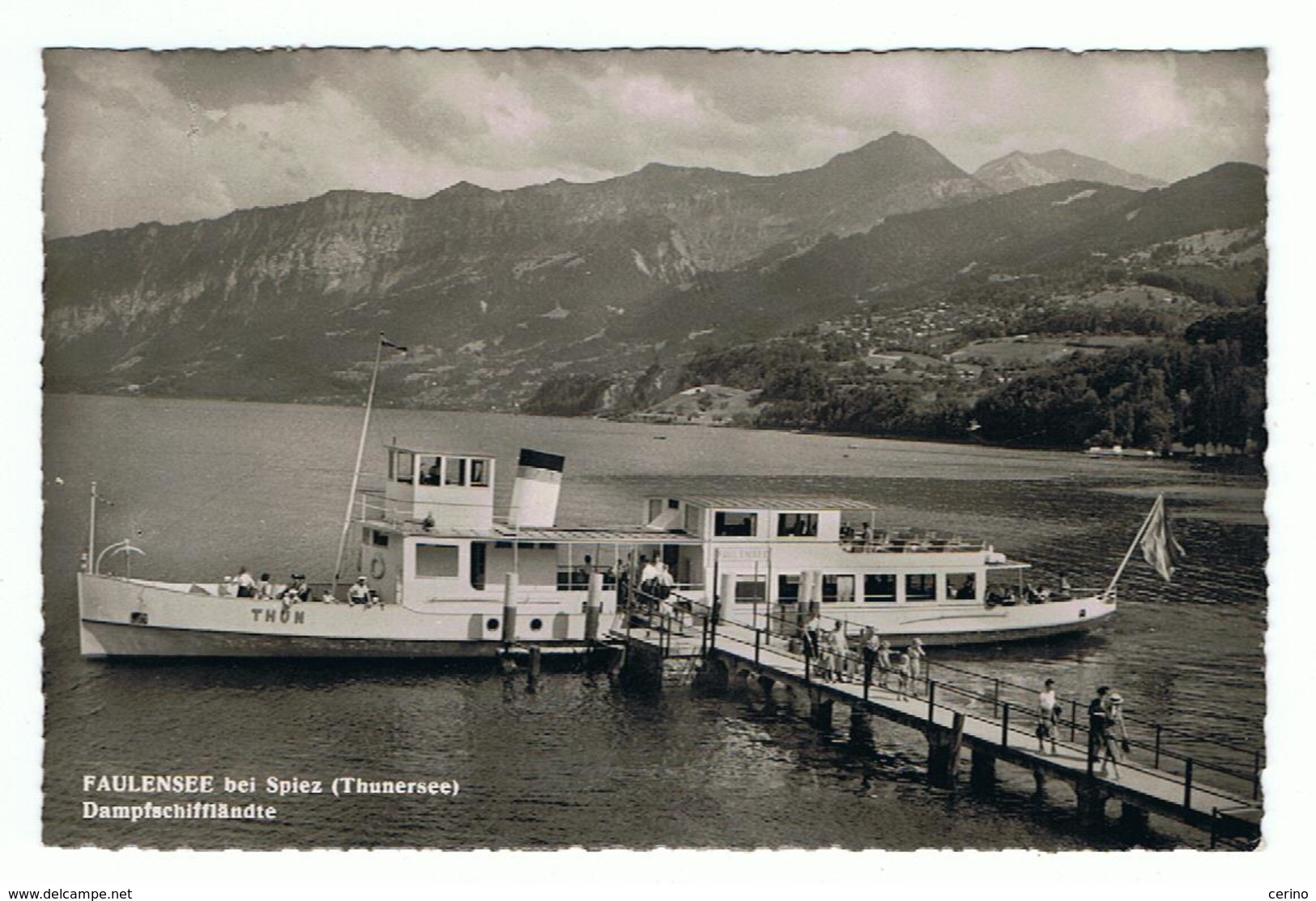 FAULENSEE  BEI  SPIEZ:  DAMPFSCHIFFLANDTE  -  NACH  ITALIEN  -  PHOTO  ARTHUR  BAUP  -  KLEINFORMAT - Invasi D'acqua & Impianti Eolici