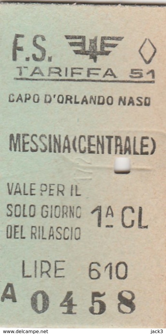 Biglietto Treno - Capo D'Orlando Naso/Messina Centrale - Europe