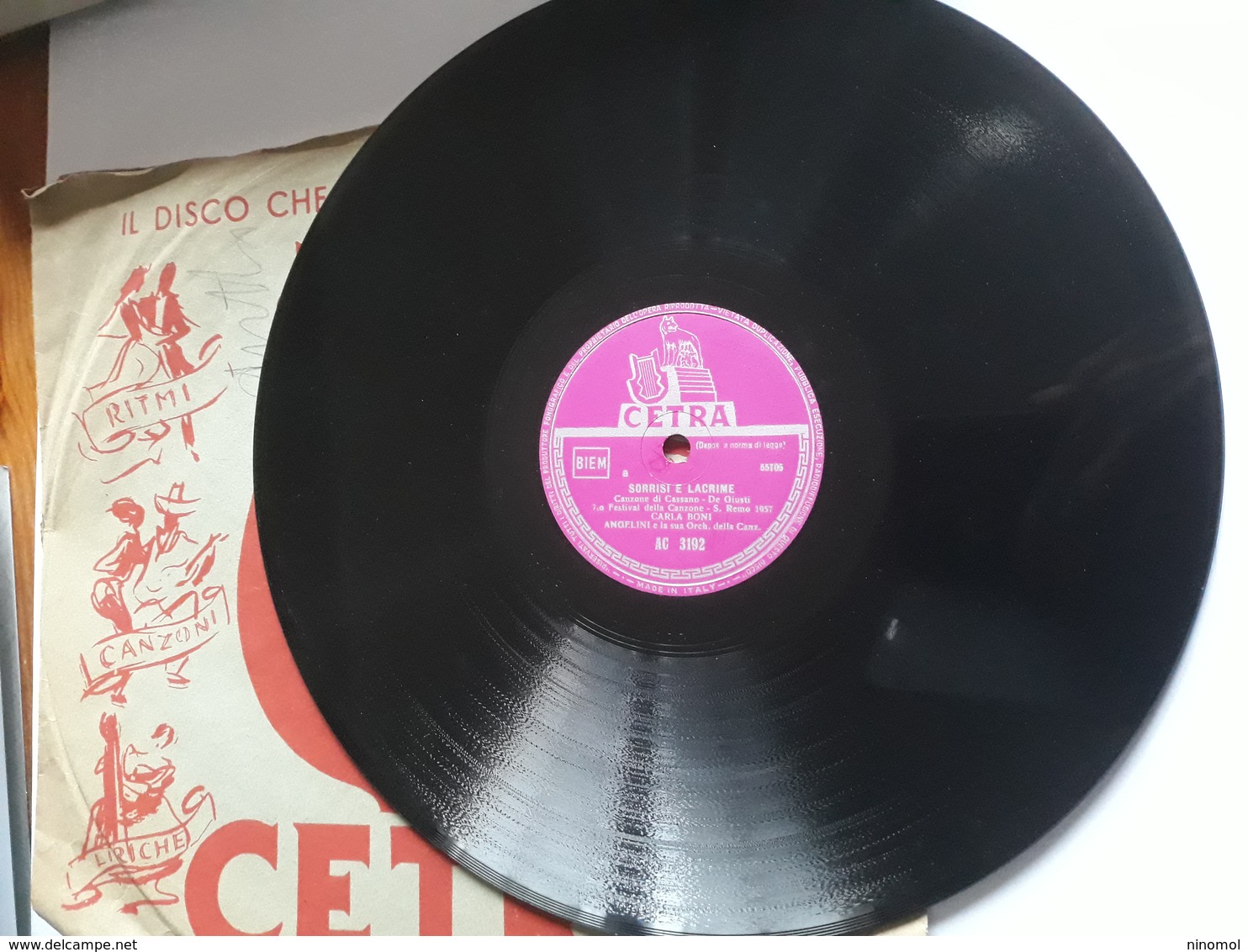 Cetra   -   1957.  Serie AC  Nr. 3192  -  Carla Boni - Gino Latilla - Festival Sanremo 1957 - 78 G - Dischi Per Fonografi