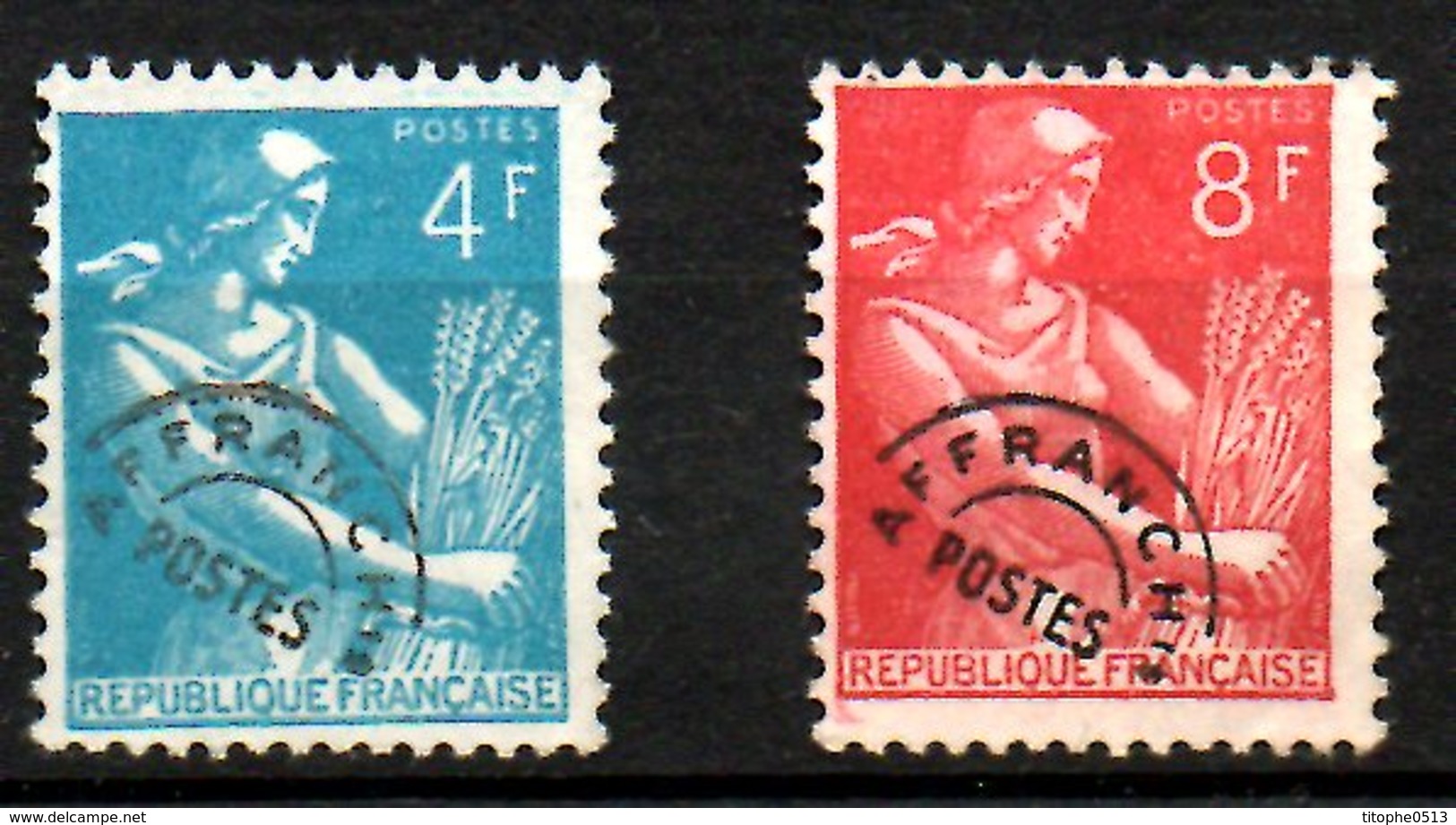 FRANCE. Timbres Préoblitérés De 1953-59 Sans Gomme. Moissonneuse. - Agriculture