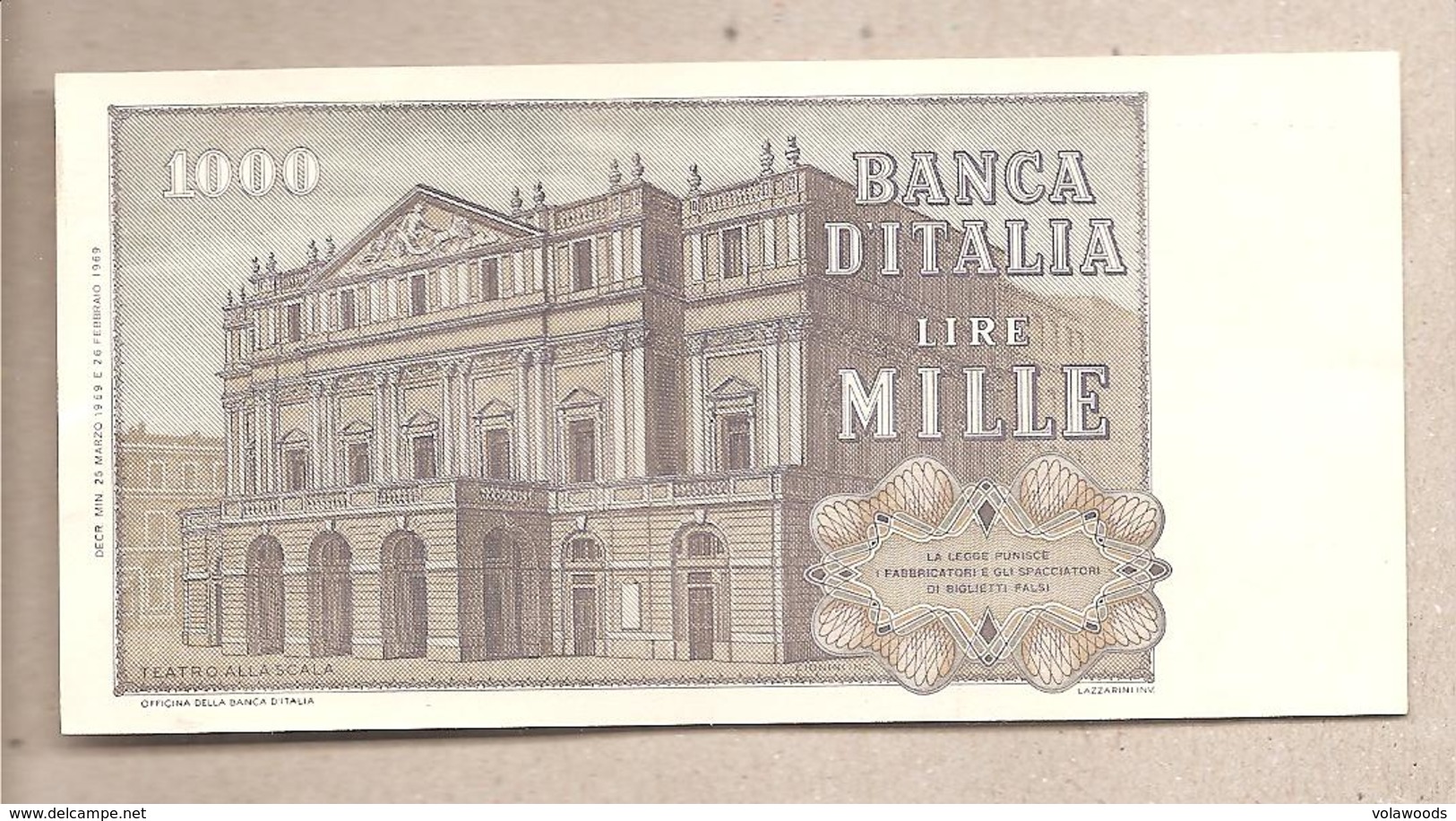 Italia - Banconota Non Circolata SPL Da 1000 Lire "Verdi II° Tipo" P-101a - 1969 #19 - 1000 Lire