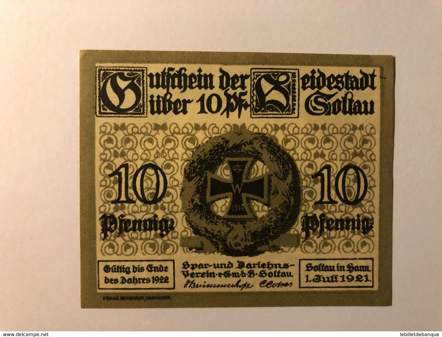 Allemagne Notgeld Soltan 10 Pfennig - Collections