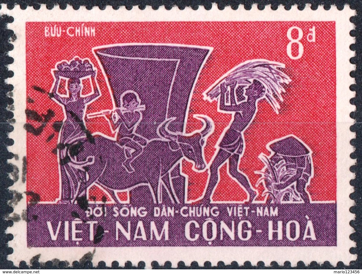 VIET NAM, VIETNAM, FESTA DEL LAVORO, 1967, FRANCOBOLLO USATO, Mi 387,  YT 313 - Vietnam