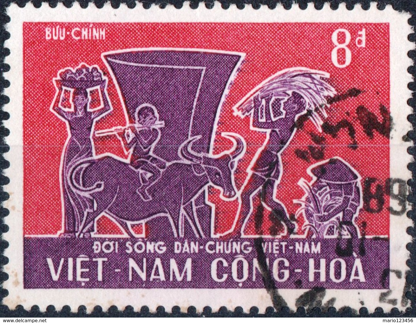 VIET NAM, VIETNAM, FESTA DEL LAVORO, 1967, FRANCOBOLLO USATO, Mi 387,  YT 313 - Vietnam