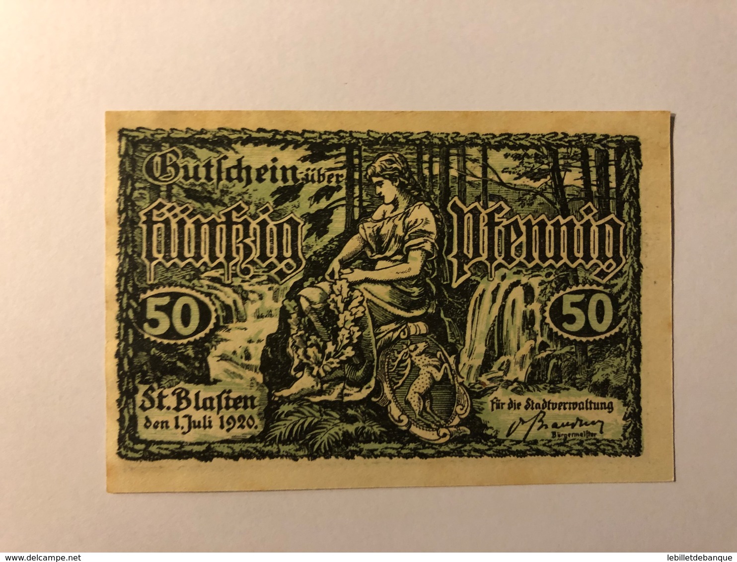 Allemagne Notgeld St Blasten 50 Pfennig - Colecciones