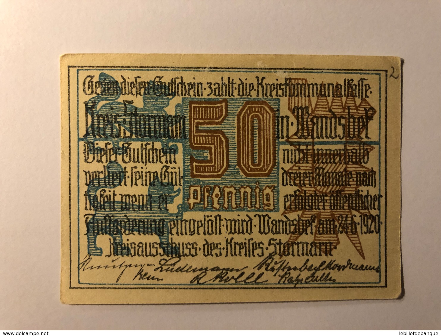 Allemagne Notgeld Storman 50 Pfennig - Collections