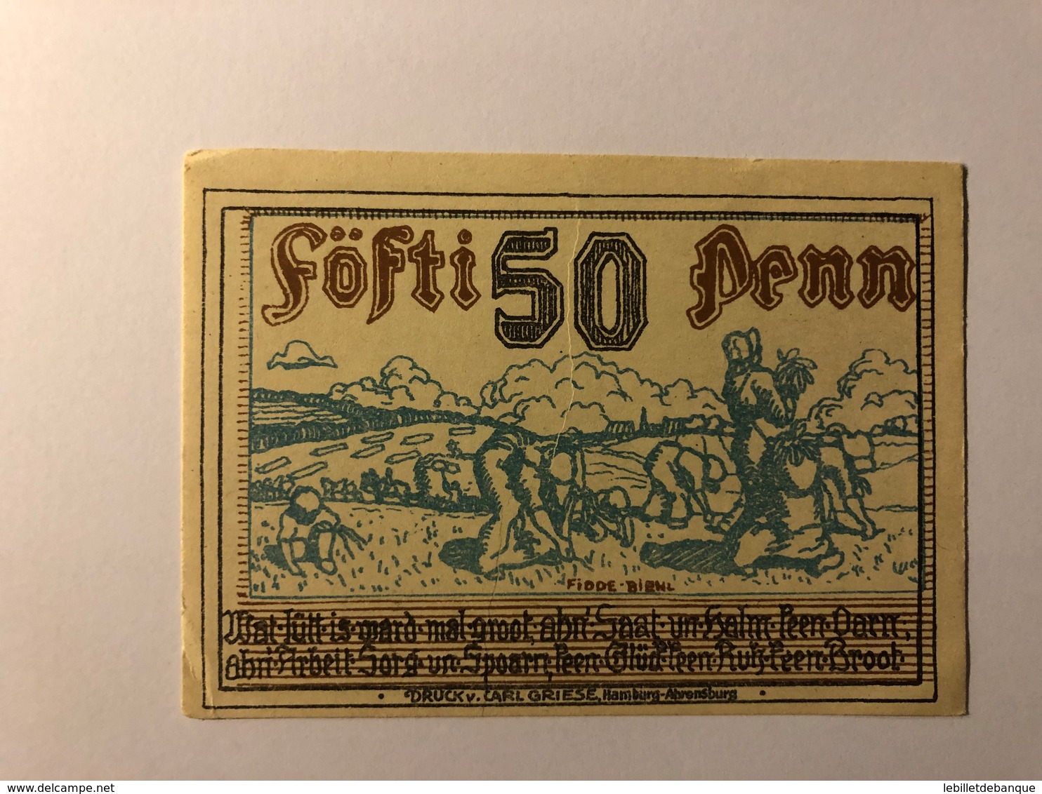 Allemagne Notgeld Storman 50 Pfennig - Collections