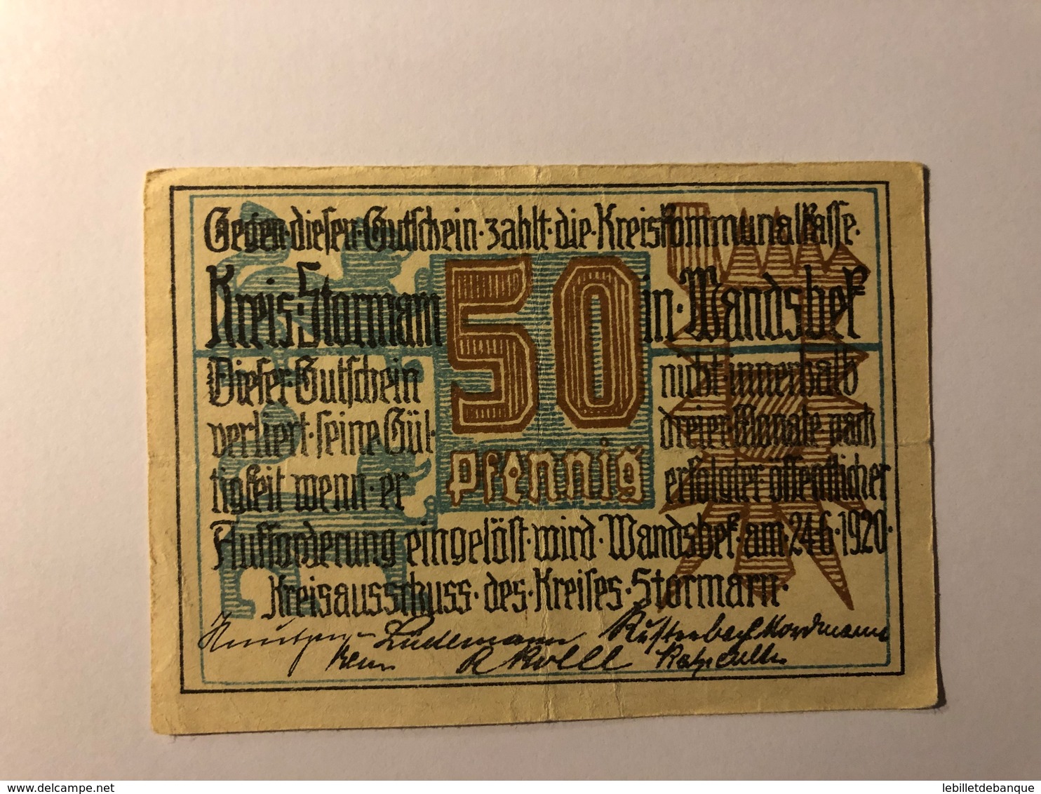 Allemagne Notgeld Storman 50 Pfennig - Collections