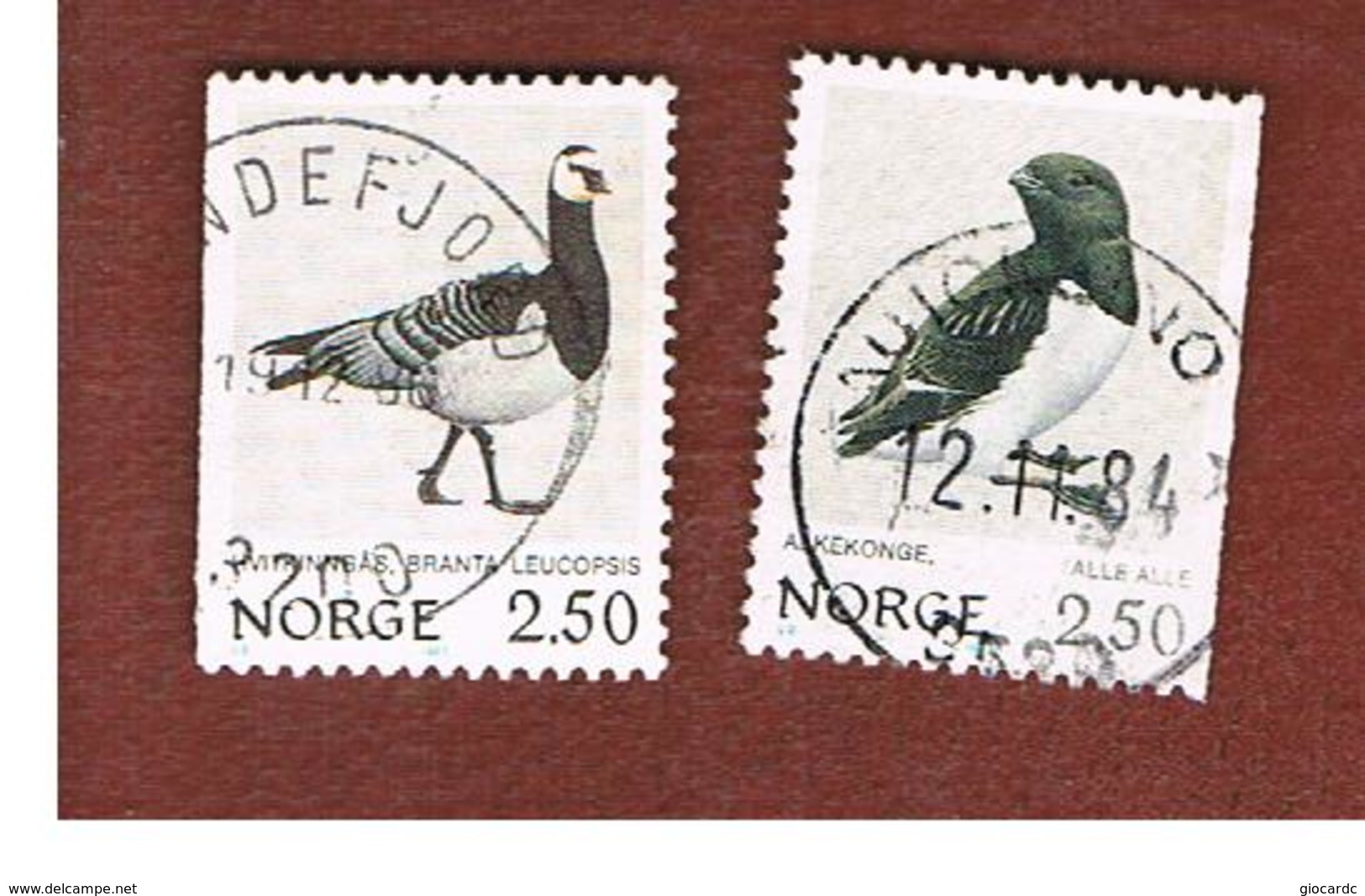 NORVEGIA  (NORWAY)    SG 914.915  -   1983 BIRDS (COMPLET SET OF 2)    -      USED ° - Usati