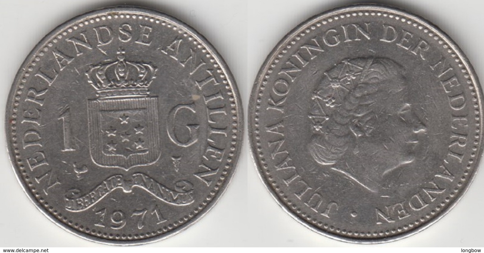 Antille Olandesi 1 Gulden 1971 KM#12 - Used - Antillas Neerlandesas