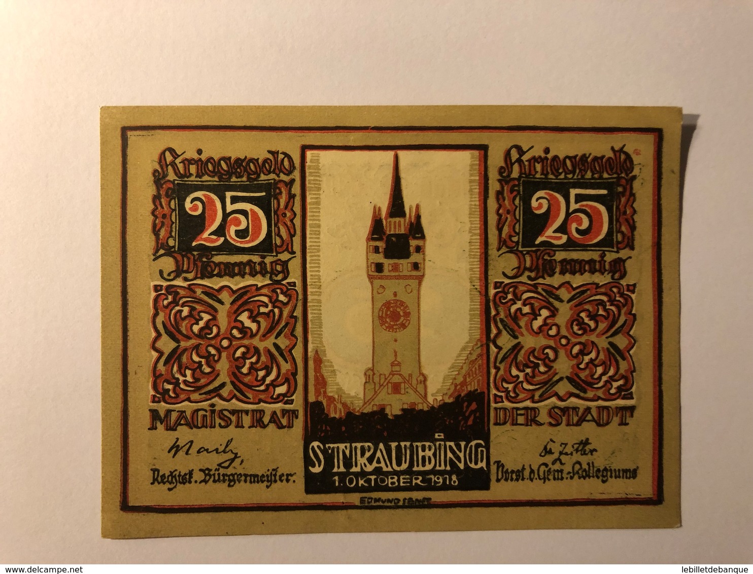 Allemagne Notgeld Straubing 25 Pfennig - Collections