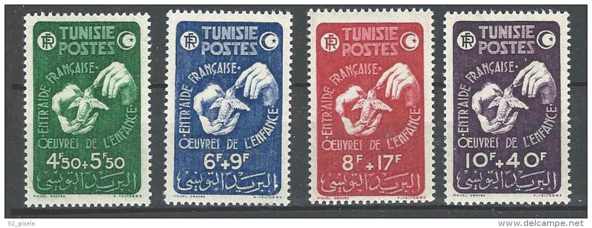 Tunisie YT 320 à 323 " Oeuvres De L'Enfance " 1947 Neuf* - Unused Stamps