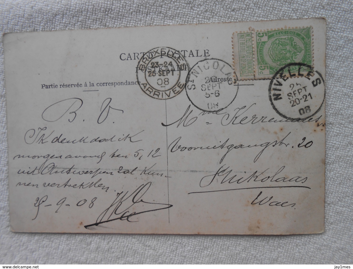 Cpa Nivelles Coin De La Grand Place 1908 - Nivelles