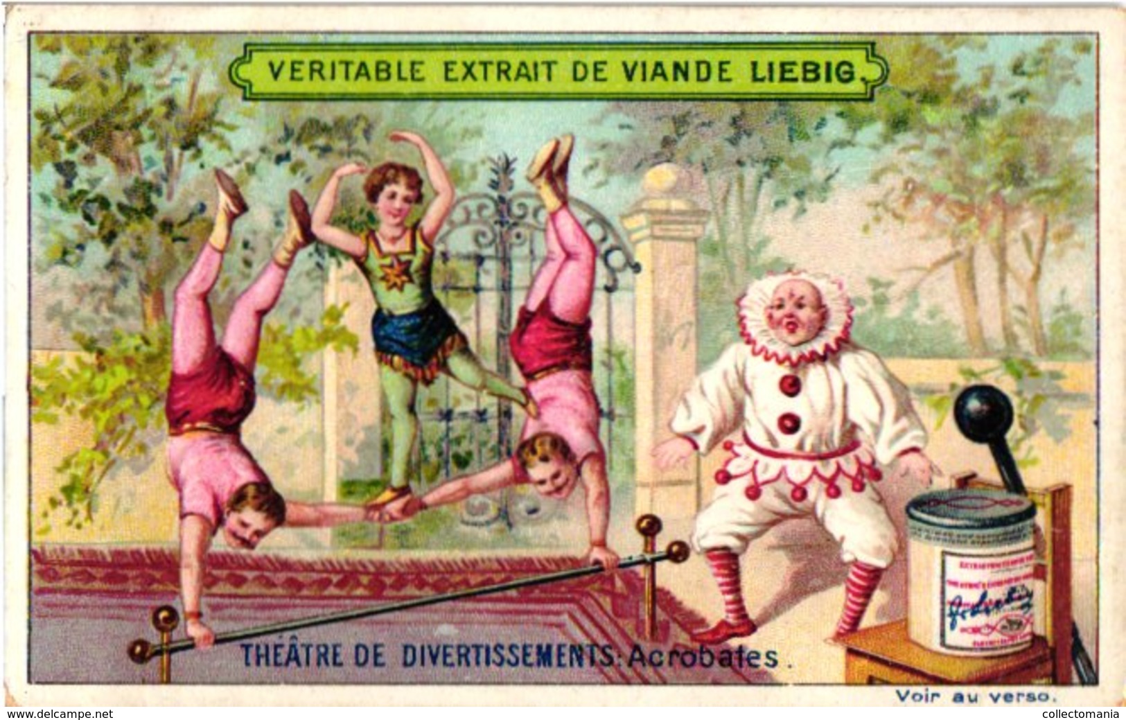 0504-  Liebig 6 Cards--C1897-Variety Acts-Théâtre De Divertissement Weight Lifting-Clowns-Acrobates-Charmeur De Serpent- - Liebig