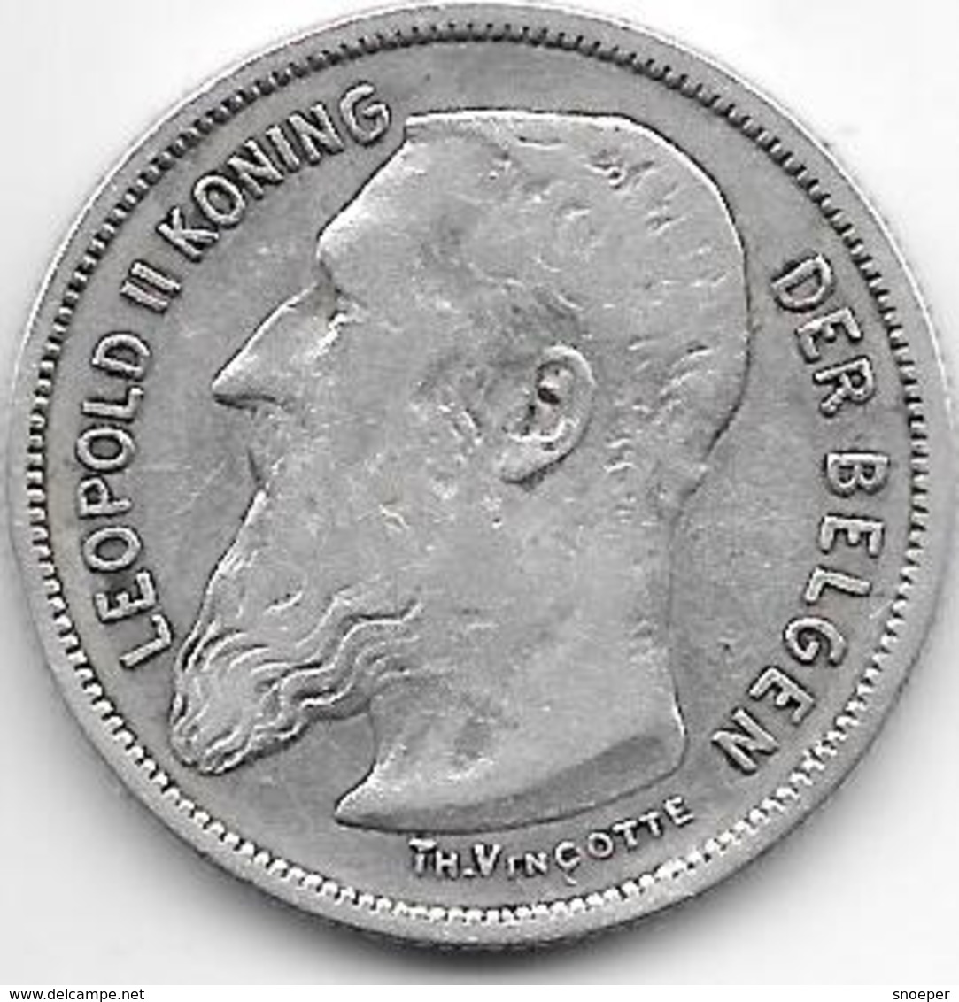 *belguim 2 Francs  Leopold II 1904 Dutch  Vf - 2 Francs