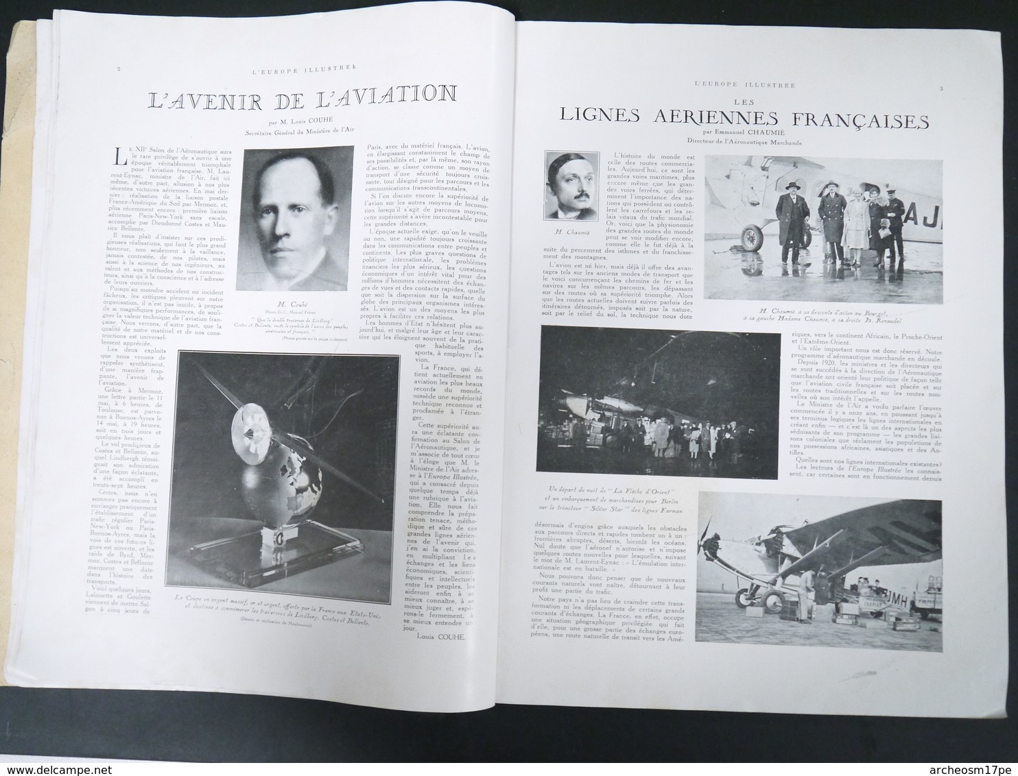 Revue L'Europe Illustrée Ministère De L'Air Aviation Française 1930 Le Brix Aviateur Aéronautique Avion Lignes Aériennes - 1900 - 1949