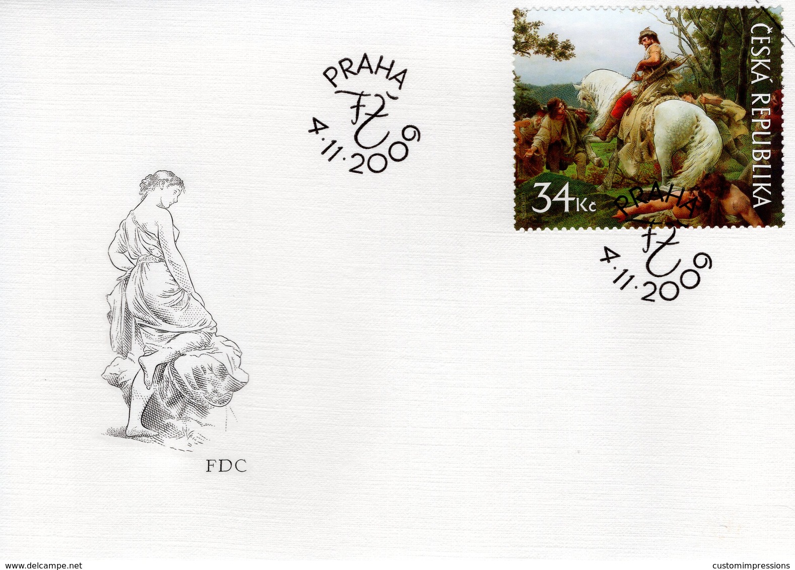 CZECH REPUBLIC  - 2009 Art On Stamps - F.Zenisek "Oldrich & Bozena" 1884  FDC5970 - FDC