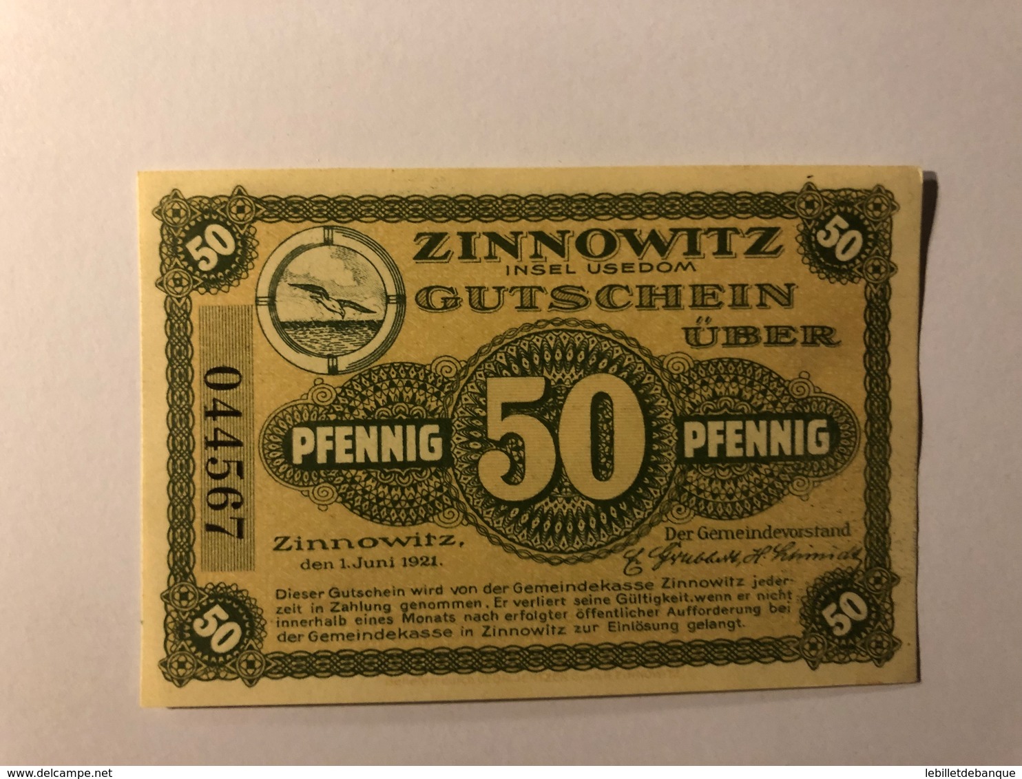 Allemagne Notgeld Zinnowitz 50 Pfennig - Collections