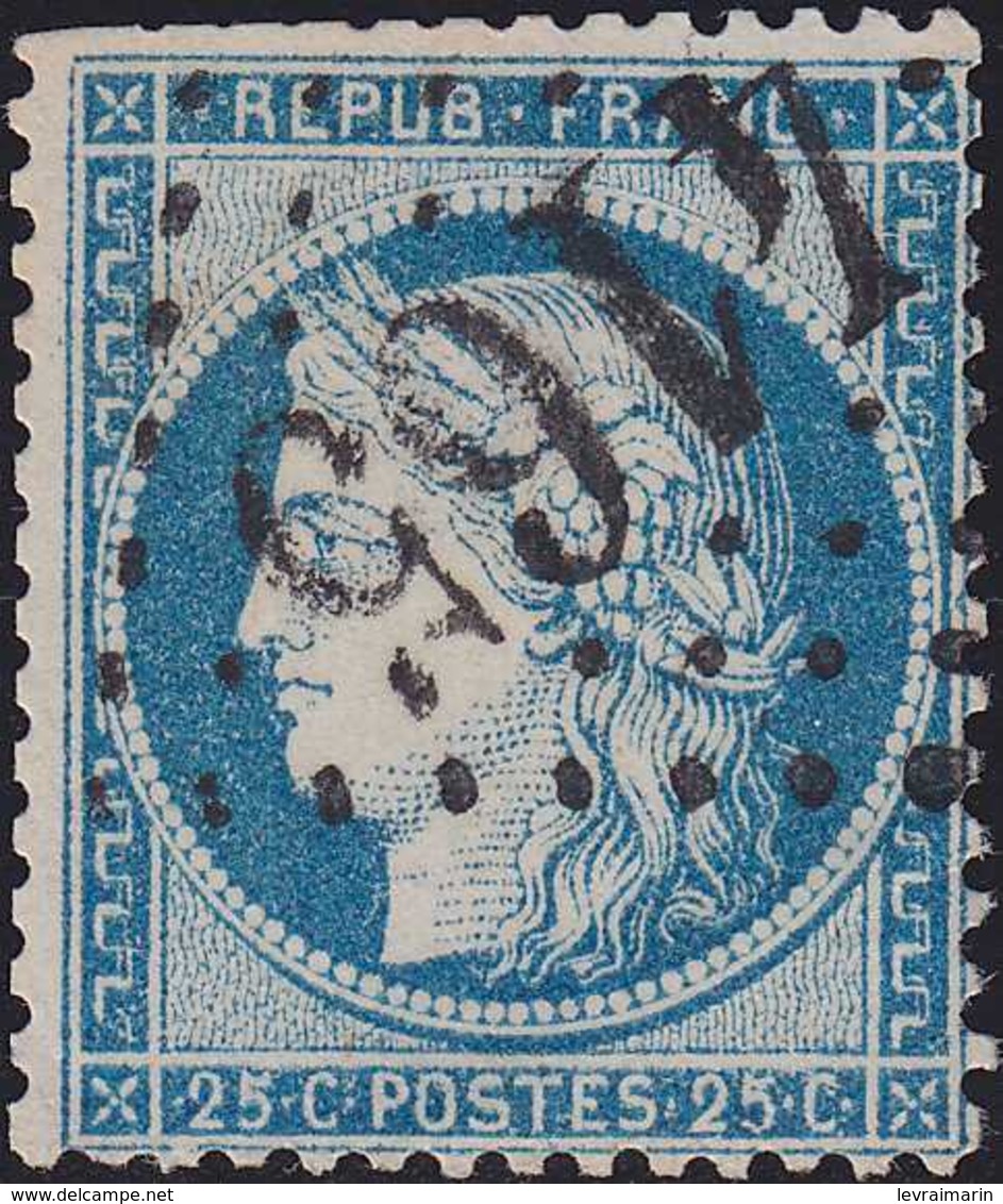 N°60A Oblitéré GC 4165 De Vertus (49), Indice 4, Belle Frappe, Défaut De Dentelure - 1871-1875 Cérès