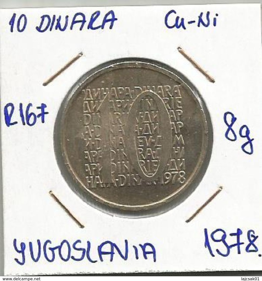 Yugoslavia 10  Dinara 1978.  Not Accepted Trial Strike R-167 Cu-Ni 28 Mm  8 G - Yougoslavie