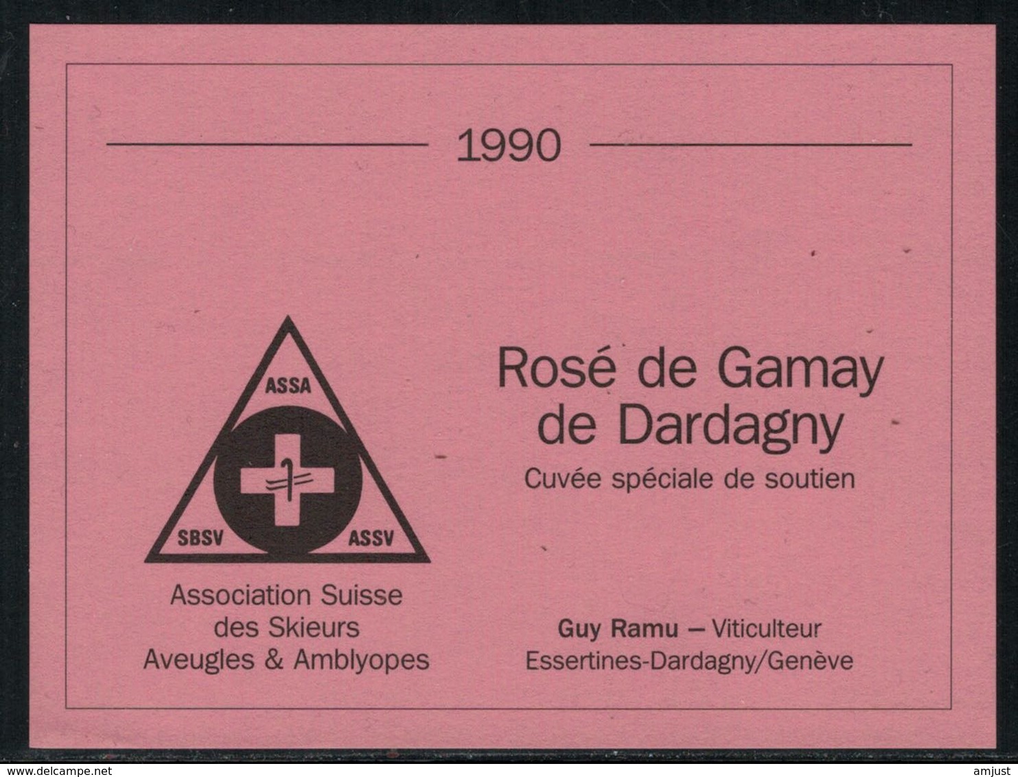 Rare // Etiquette De Vin // Ski // Rosé De Gamay, Association Suisse Des Skieurs Aveugles - Esquí