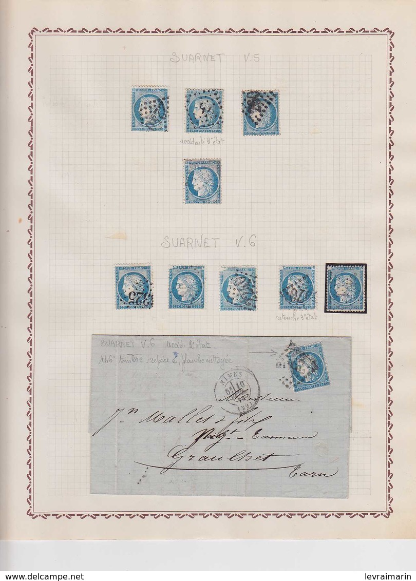 N°60A, Superbe Collection De Variétés Suarnet Avec 1260 Timbres Et 65 Lettres, Ensemble RRRR - 1871-1875 Cérès