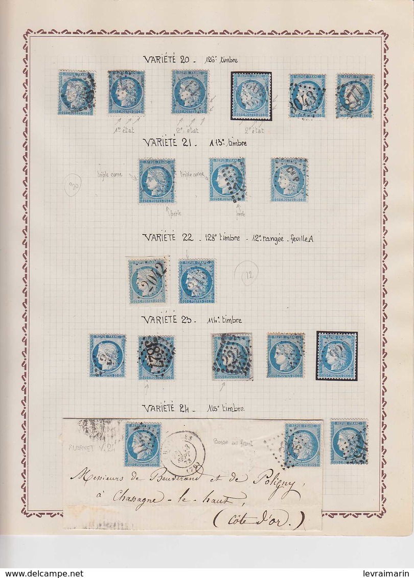 n°60A, superbe collection de variétés Suarnet avec 1260 timbres et 65 lettres, ensemble RRRR