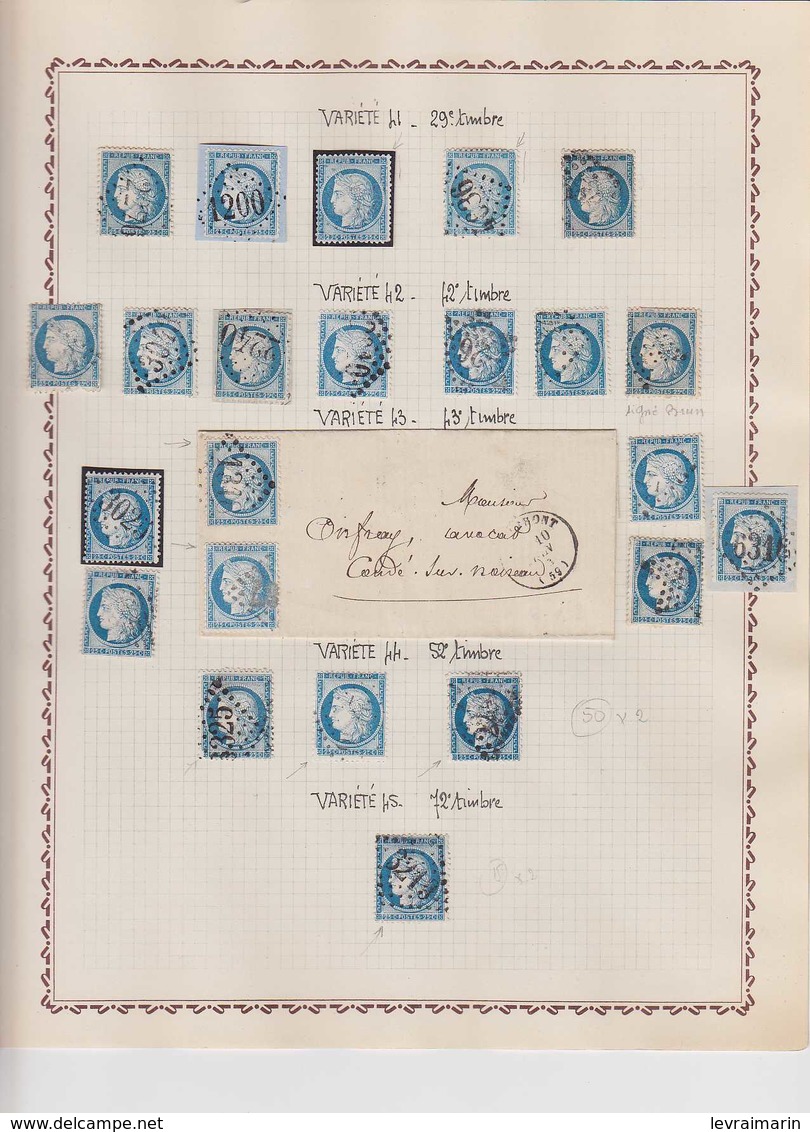 n°60A, superbe collection de variétés Suarnet avec 1260 timbres et 65 lettres, ensemble RRRR