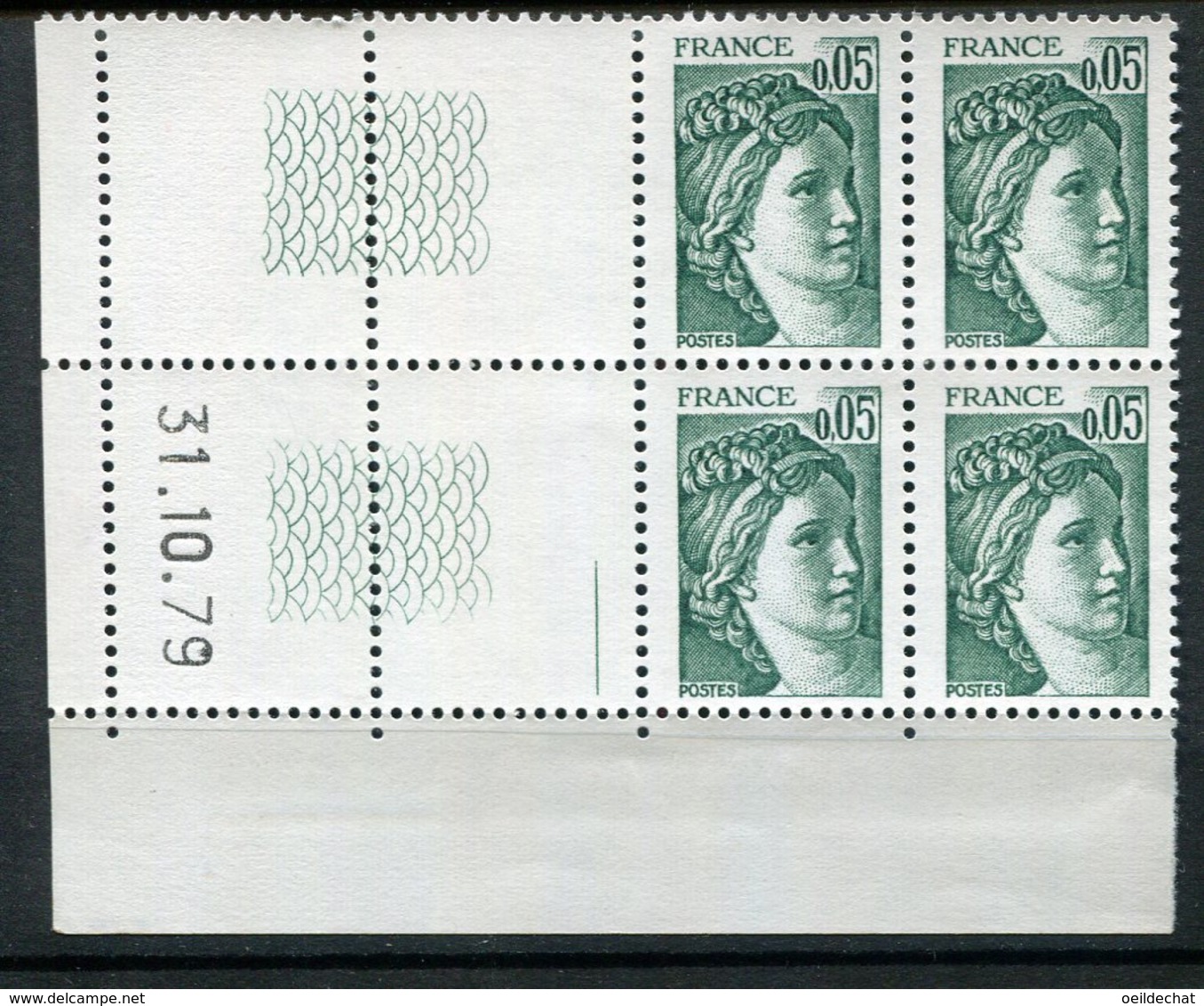 10849  FRANCE N°1964 **  5c. Vert-noir  Sabine  C.D Du 31.10.79   TTB - 1970-1979