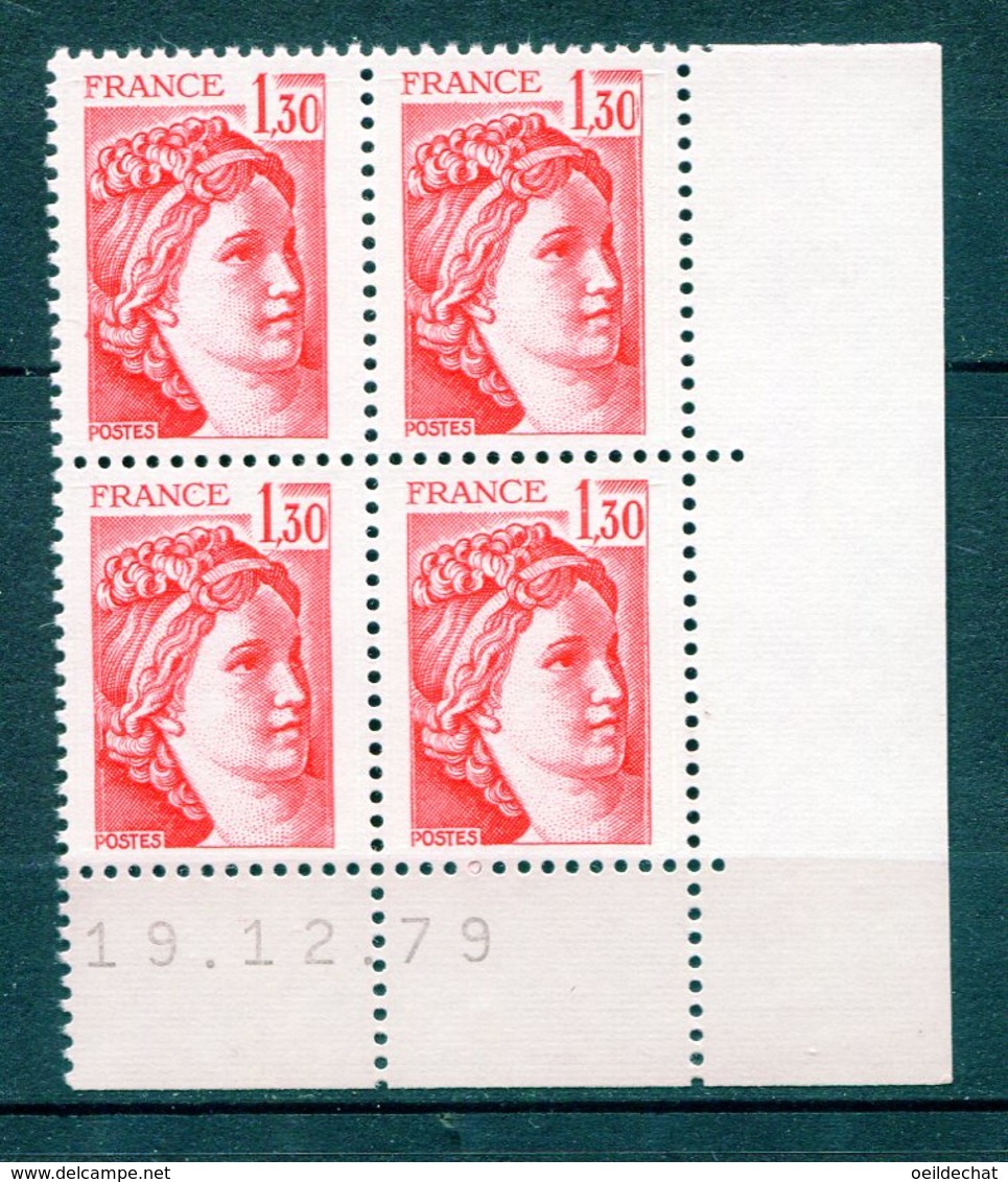 10865  FRANCE N°2059 **  1F30 Rouge   Sabine   C.D Du  19.12.79     SUPERBE - 1970-1979