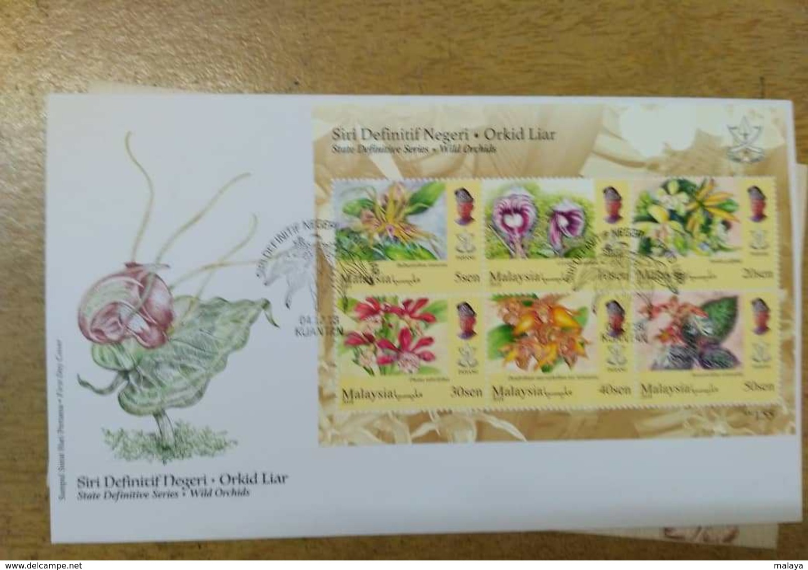 MALAYSIA 2018 FDC Cover Concordant WILD ORCHIDS definitive states series 14 MS Complete Sarawak Borneo Sabah Penang