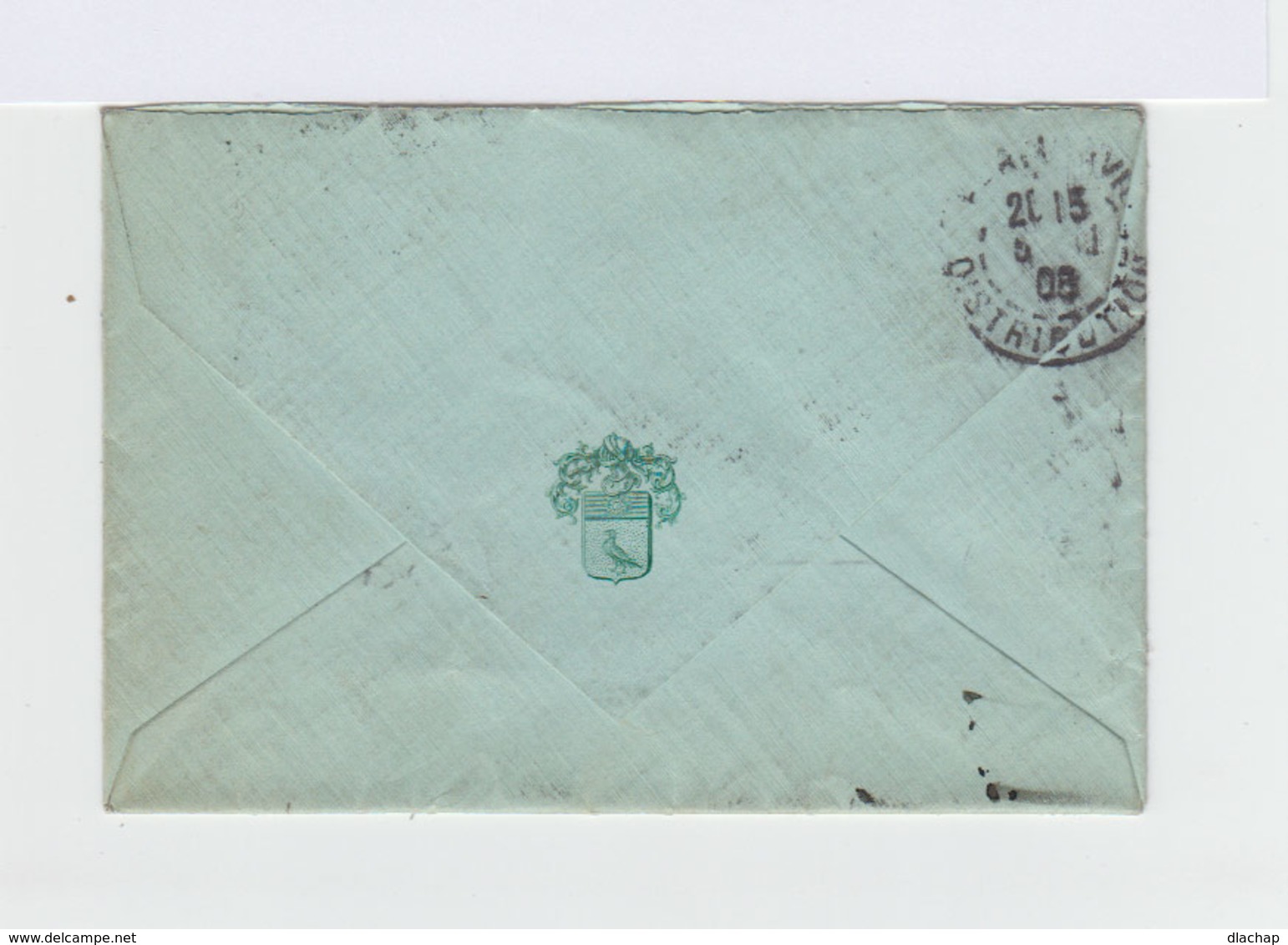 Sur Enveloppe 2 Timbres Empire Russe Armoirie CAD Mockba 1908. CAD Paris Distribution. (1033x) - Machines à Affranchir (EMA)