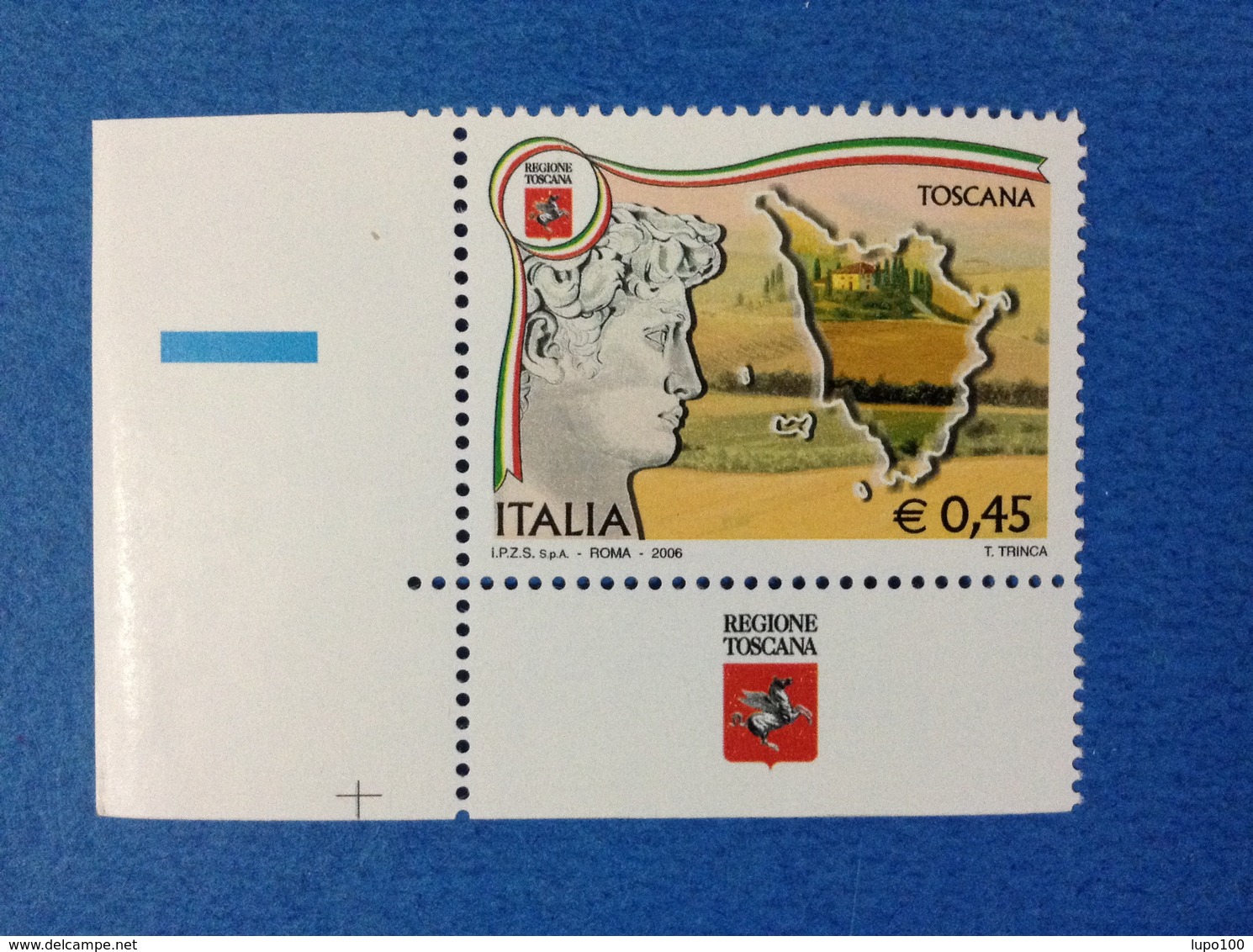 2006 ITALIA FRANCOBOLLO NUOVO STAMP NEW MNH** CON APPENDICE BANDELLA STEMMA REGIONI TOSCANA - 2001-10: Ungebraucht