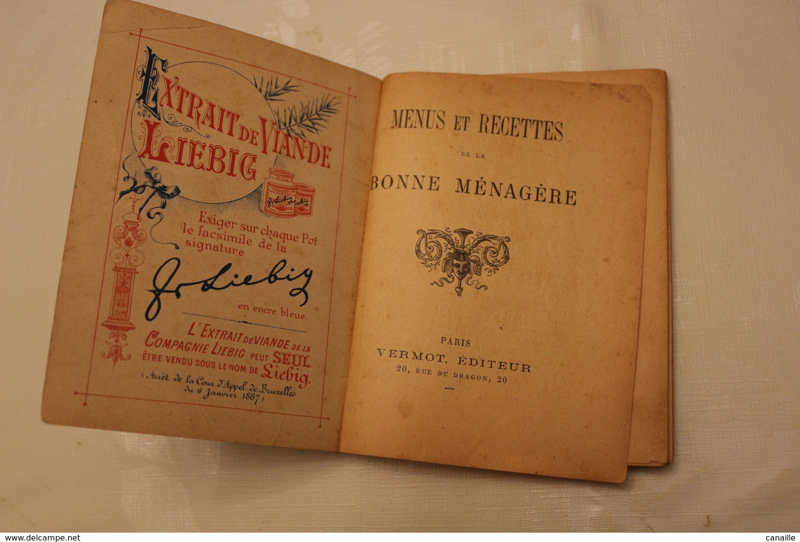 LIEBIG  -  Compagnie LIEBIG, Menus et Recettes de la Bonne Ménagère  Paris - 1887 (94 pages)  -  forma 10,5x14 cm