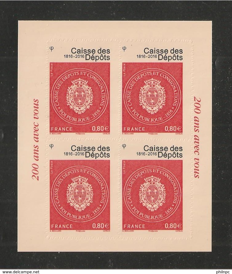 France, Autoadhésif, Adhésif, F1269A, 1269A, Feuillet, Neuf **, TTB, Caisse Des Dépôts Et Consignations, 1816-2016 - Neufs