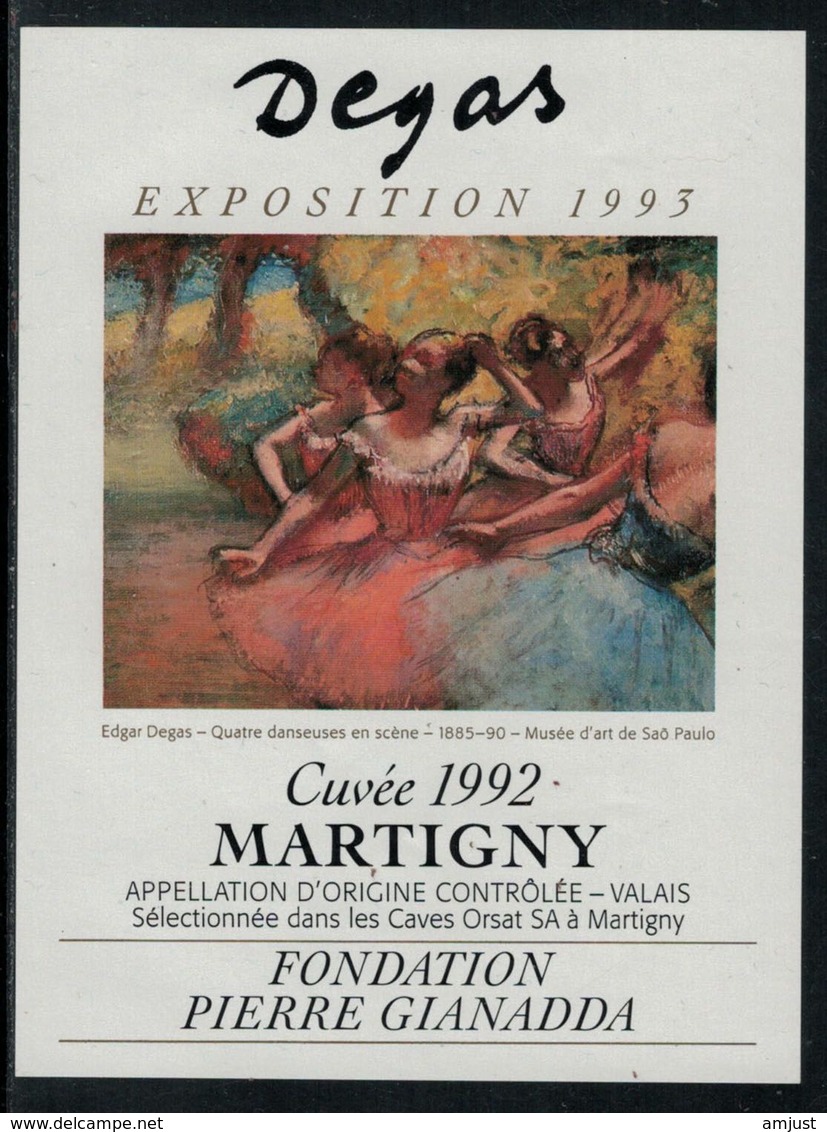 Rare // Etiquette De Vin // Art-Peintue // Martigny, Fondation Gianadda, Degas - Art