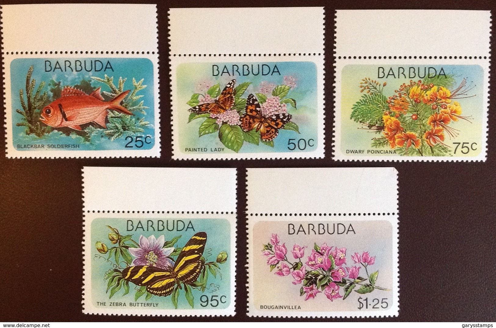 Barbuda 1978 Flora & Fauna Fish Butterflies Flowers MNH - Other & Unclassified