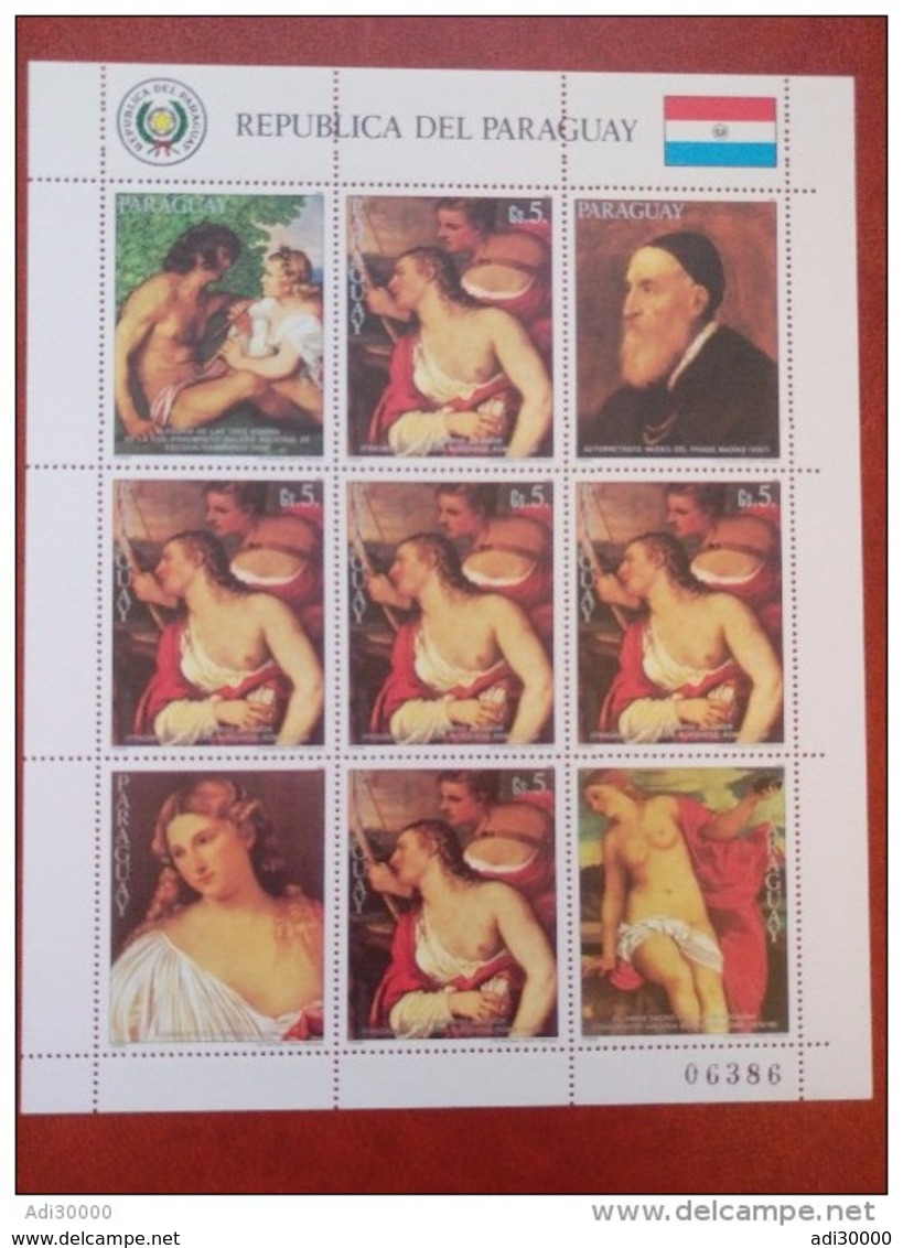 Paraguay 1986 - Painting By Titian - M/s Mi3939 MNH - Art Madonna Religion Nude Paintings Master - Paraguay