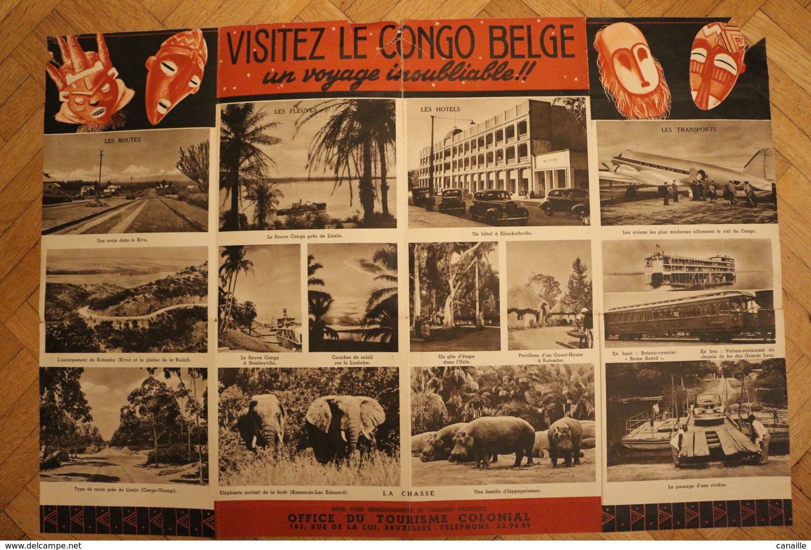 PUBLICITÉ - L'Office Du Tourisme Colonial De Bruxelles - Visitez Le Congo Belge, Les Lacs, Les Montagnes, La Chasses - - Publicités